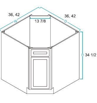 Diagonal Corner Sink Base Cabinets