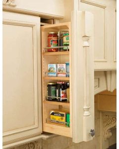 Wall Filler Pull-Out with Adjustable Shelves - Fits Best in Behind 6" Filler 30" Tall
