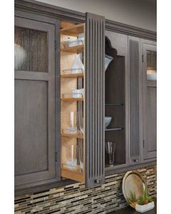 Wall Filler Pull-Out with Adjustable Shelves - Fits Best in Behind 6" Filler 42" Tall