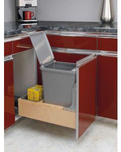 Soft Closing Door Mounting Pull-Out Single 35 Quart Can Waste Container -Lid sold separately - Fits Best in B15