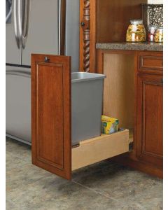 1- 50 Qt. Wood Bottom Mount Waste Container Kit w/Rev-A-Motion Slides - Fits Best in B18FHD