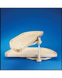 Wood Blind Corner Half-Moon 2 Shelf (Pivot and Slide) - Fits Best in BLB42/45 