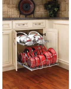 Chrome Two Tier Cookware Organizer - Fits Best in B24