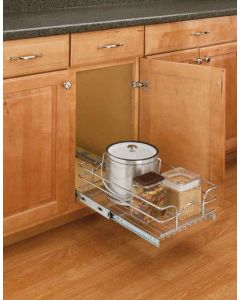Single Pull-Out Basket in Chrome Wire - Fits Best in B18