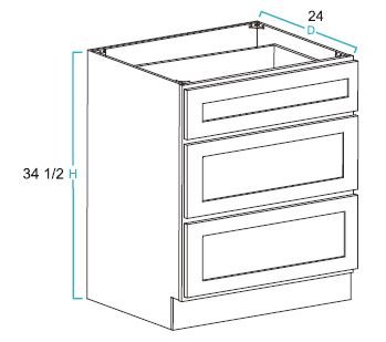 3 Drawer Base Cabinet