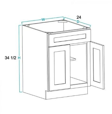 1 Drawer Front 2 Door Sink Base Cabinets